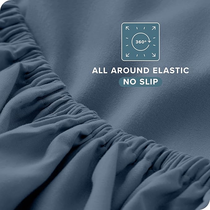 Bare Home King Sheet Set - Luxury 1800 Ultra-Soft Microfiber King Bed Sheets - Double Brushed - Deep Pockets - Easy Fit - 4 Piece Set - Bedding Sheets & Pillowcases (King, Bering Sea)
