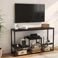 TV Stand for TVs up to 65 Inch, TV Console Table with 3-Tier Open Storage Shelves, Modern Industrial Entertainment Center for Living Room, Bedroom, Black