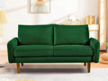 Container Furniture Direct Kent Velvet Loveseat Sofa for Modern Living Rooms and Compact Spaces, Comfy 2 Seater Couch Studio Apartment Furniture with Sleek Design, Green