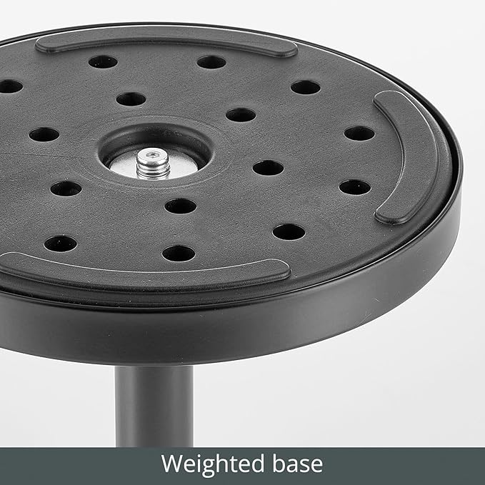 mDesign Glass Top Side/End Drink Table - Small Modern Round Accent Metal Nightstand Furniture for Living Room, Dorm, Home Office, and Bedroom - 9" Round - Black Marble/Black Print, 23780MDHS