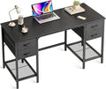 Huuger 47 Inch Computer Desk with 4 Drawers, Office Desk with Mesh Shelf, Gaming Desk, Large Storage, Writing Work Desk for Home Office, Study, Bedroom, Work from Home, Black