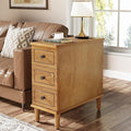 Tribesigns Solid Wood End Table, Fully Assembled Narrow Side Table with Drawers, Pre-Assembled Nightstand Slim Bedside Table for Small Spaces, Living Room, Bedroom