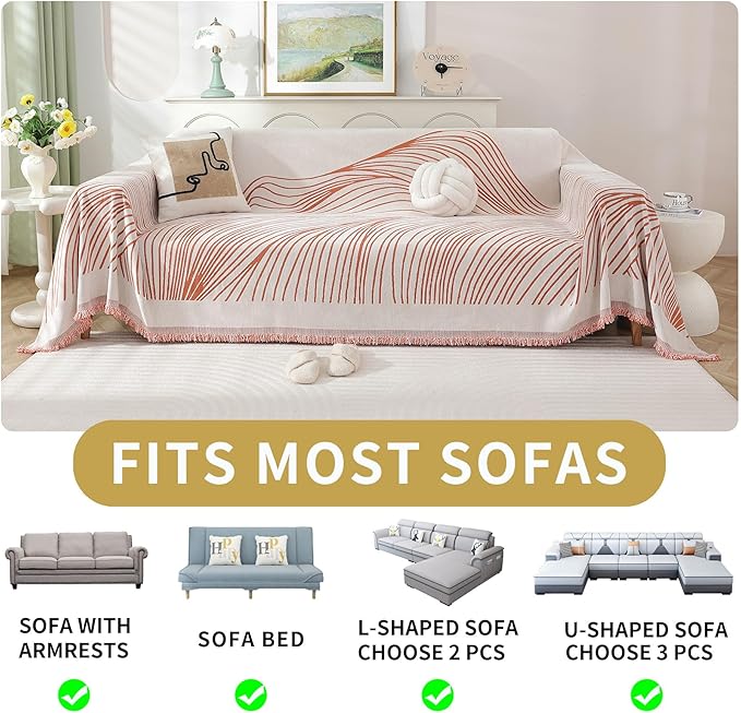 Non Slip Sofa Covers Couch Covers for 3 Cushion Couch Sofa Pet Friendly Washable Couch Covers for Sofa, Soft Thick Sectional Couch Covers L Shape Furniture Protector for Kids, Dogs 71" X134"
