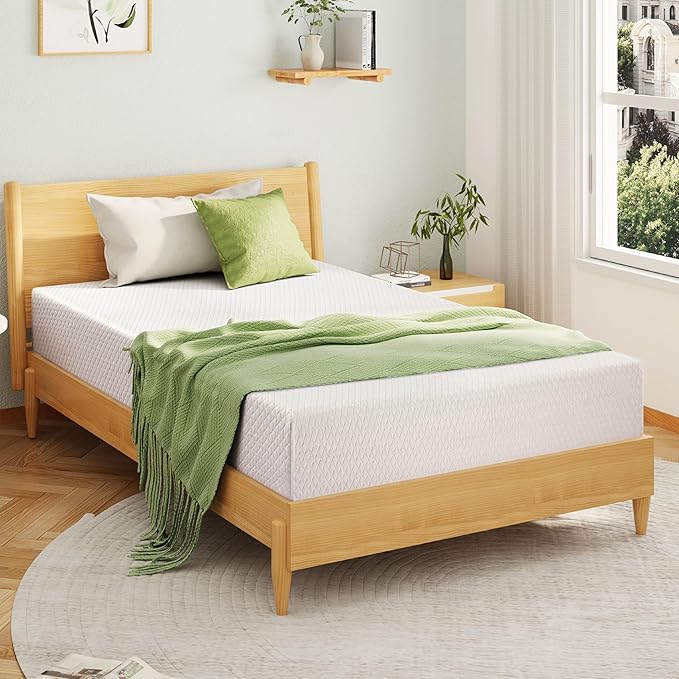 12 Inch Queen Mattress, Memory Foam Mattress in a Box with Cooling Green Tea Gel, Relieve Pressure with Medium Support, CertiPUR-US Certified, 80''L x 60''W, White