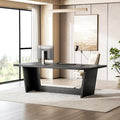 1Easylife 70.87 Inches Long Executive Desk, Black Wooden Computer Desk, Industrial Simple Study Writing Table, Large Workstation Business Furniture for Home Office