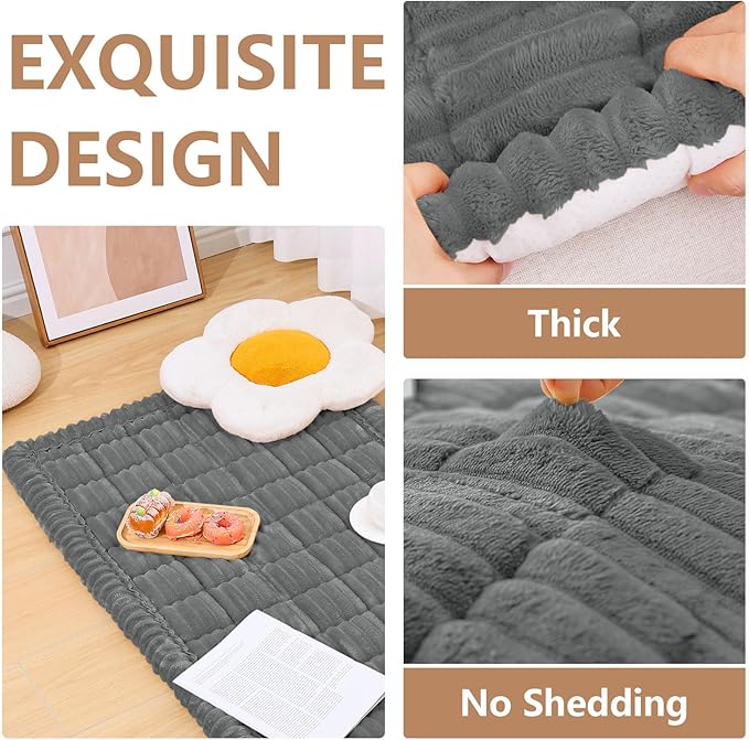 Smiry Couch Cover for Dogs Washable, Non Slip Fuzzy Pet Couch Covers for 3 Cushion Sofa Pet Friendly, Thick Soft Sofa Slipcovers Cushion Protector (Dark Grey, 27.6" x 82.7")