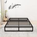 8 Inch Queen Bed Frame Heavy Duty Steel Slat Support Metal Queen Size Platform Bed Frame No Box Spring Needed, Easy Assembly, Black