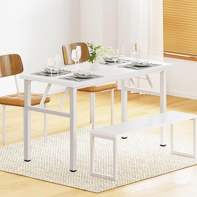 DlandHome 47 inches Folding Table Computer Desk Portable Table Activity Table Conference Table Home Office Desk, Fully Assembled White DND-ND5-120WW