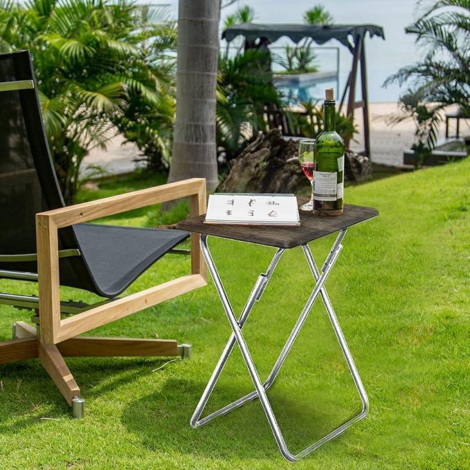 Garden 4 you Portable Folding TV Tray Table TV Dinner Tray with Sturdy MDF,Eating Trays for Living Room with No Assembly Required 15 x 18.9 x 26in (3D,1PC)