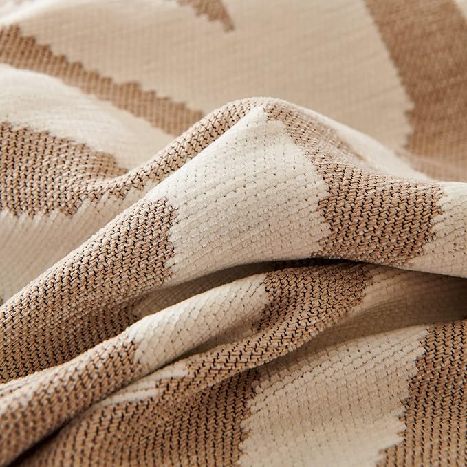 STACYPIK Khaki Beige Sofa Cover for Dogs Cats Boho Couch Cover for 3 Cushion Couch Soft Plaid Triangle Couch Cover Reversible Furniture Protector Loveseat Cover Non Slip Sectional Couch Cover-91X118IN