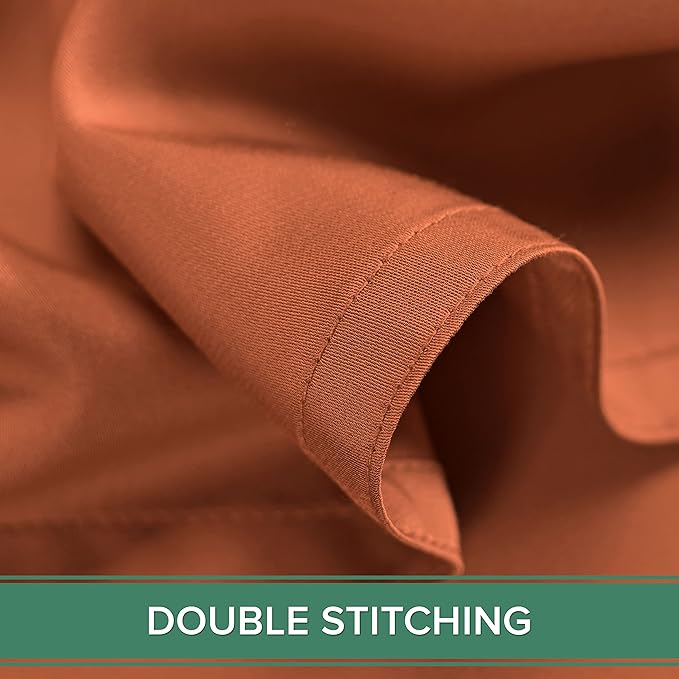California King Sheets by Pure Bamboo, Genuine 100% Organic Viscose Derived from Bamboo Bed Sheet Set, Soft & Cooling, Double Stitching, Lifetime Quality Promise (California King, Terracotta)