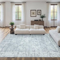 LIVEBOX Washable Area Rug 9x12 Rugs for Living Room Bedroom, Non-Slip Boho Neutral Carpet for Dining Room Office, Low-Pile Farmhouse Soft Carpets for Kids Nursery Room Playroom, Grey
