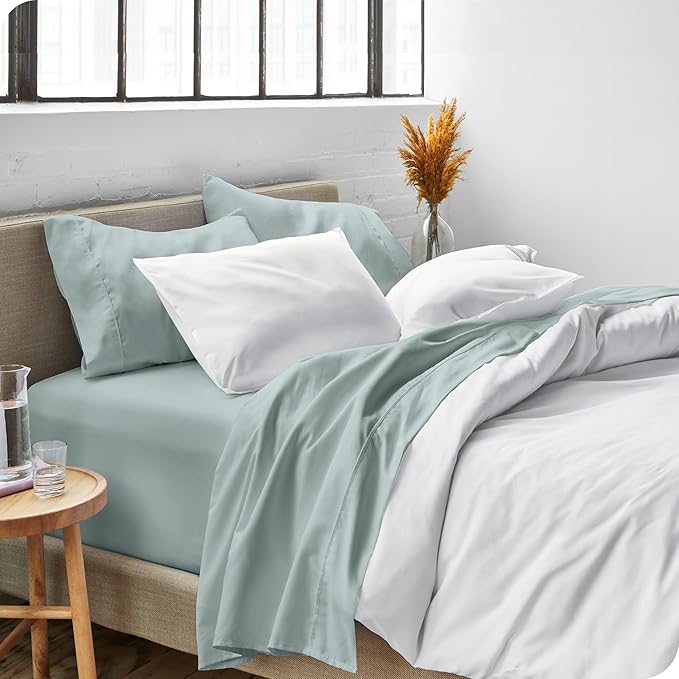Bare Home Full XL Sheet Set - Luxury 1800 Ultra-Soft Microfiber Full Extra Long Bed Sheets - Double Brushed - Deep Pockets - Easy Fit - 4 Piece Set - Bedding Sheets & Pillowcases (Full XL, Sea Spray)