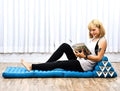 Leewadee 3-Fold Mat with Triangle Cushion – Comfortable TV Pillow, Foldable Mattress with Cushion Made of Eco-Friendly Kapok, 67 x 21 inches, Light Blue