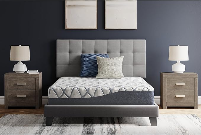 Signature Design by Ashley 10 Inch Chime Elite 2.0 Firm Green Tea Memory Foam Mattress for Cool Sleep and Pressure Relief, California King, Fiberglass Free, Mattress In A Box