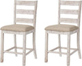 Signature Design by Ashley Skempton 24" Counter Height Upholstered Barstool, Set of 2, Antique White