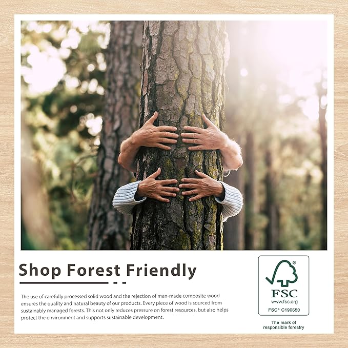 YOSHOOT Rustic Wooden Framed Wall Mirror, 48"x30", Natural Wood and Iron Bathroom Vanity Mirror for Farmhouse Decor, Vertical or Horizontal Hanging