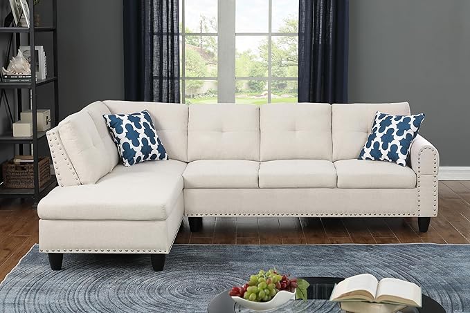 Halibur Sectional Sofa or Couch for Living Room, Apartment, Bedroom, Office