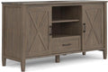 SIMPLIHOME Ela Solid Wood 53 inch Wide Transitional TV Media Stand in Smoky Brown for TVs up to 60 inches for The Living Room and Entertainment Center