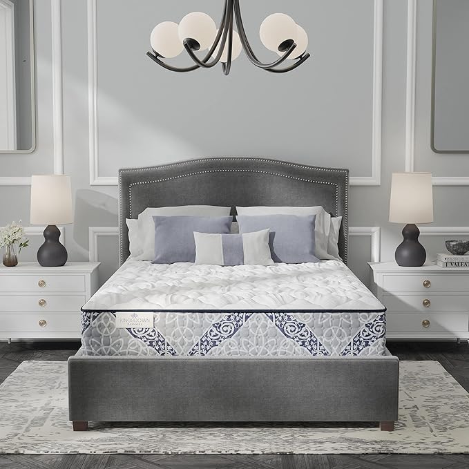 Kingsdown Firm Hybrid Mattress King Cooling Gel Memory Foam Layer Multi-Layered Motion Isolation Cool Sleep Quilted Top Luxury Mattresses, 13.5-Inch Passions Merridale