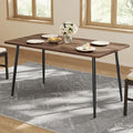 VASAGLE Dining Table, Dining Room Table for 4-6 People, Modern Farmhouse, for Kitchen, Quick Assembly, Heat-Resistant Surface, 29.5 x 55.1 x 29.5 Inches, Natural Walnut and Ink Black UKDT100K02V1