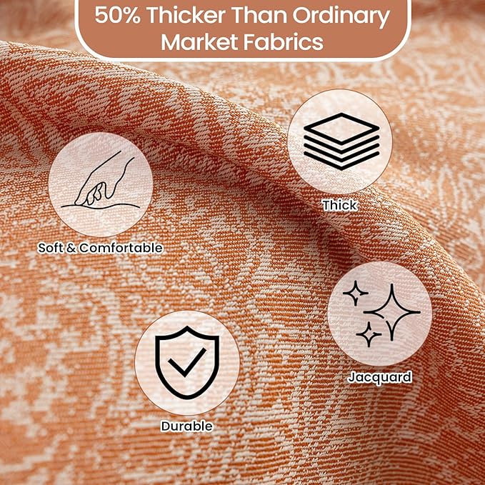 STACYPIK Boho Sofa Cover for Pets, Orange Geometric Couch Cover for 3 Cushion Sofa, Washable Dogs Protector for Living Room, Anti-Slip Sectional Covers for Loveseat with Tassel Throw Blanket-71X150IN