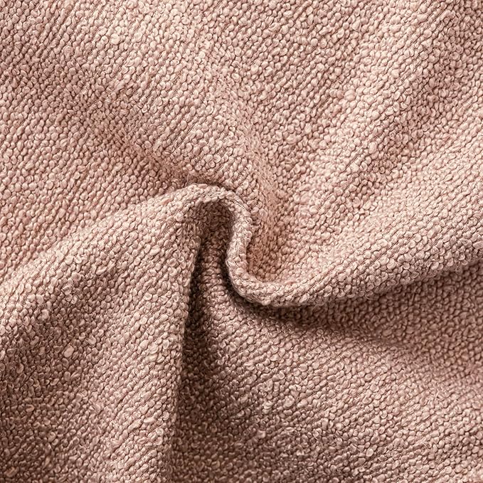 Foindtower Set of 2, Decorative Textured Boucle Throw Pillow Covers Accent Solid Pillow Cases Neutral Soft Couch Cushion Case for Chair Sofa Bedroom Living Room Home Decor 24 x 24 Inch Light Pink