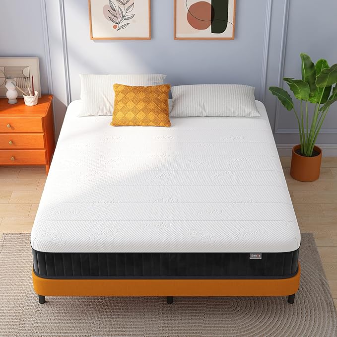 Double Mattress,12 Inch Full Size Hybrid Mattresses, Full Bed Matress in a Box, Pressure Relief & Fiberglass Free, Firm Mattress Double Size