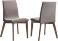 Coaster Home Furnishings - Redbridge - Wood & Fabric - Set of 2 Upholstered Armless Dining Chairs with Soft Cushioned Seating - Home Kitchen & Dining Room - Walnut - 106592