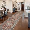 Lahome Oriental Hallway Runner Rug, 2.5x12 Washable Runners for Hallways Kitchen, Soft Distressed Non Shedding Long Carpet for Entryway ‎Laundry Room, Brick Red