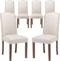 Stylish Upholstered Parsons Dining Chair with Nailhead Trim and Sturdy Solid Wood Legs