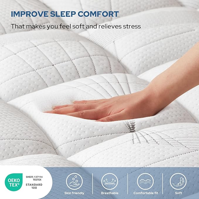 BEDLORE King Mattress Topper, Viscose Made from Bamboo Soft Pillow Top Mattress Pad, Thick Mattress Cover for Back Pain Relief with 6-18 inches Deep Pocket