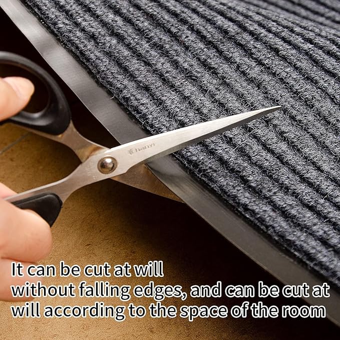 TANYOYO3' X 6' Commercial Grade Door Floor Mat Brush Step Entrance Mat Vinyl Backed Utility Doormat Heavy Duty Floor Rugs Commercial Outdoor Carpet Indoor Entrance Mat，Grey