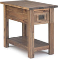 SIMPLIHOME Monroe SOLID ACACIA WOOD 14 inch Wide Rectangle Rustic Narrow Side Table in Rustic Natural Aged Brown for the Living Room and Bedroom