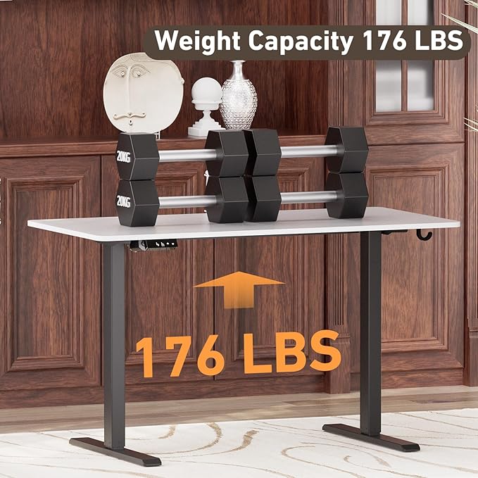 Ywin Electric Height Adjustable Standing Desk with Wheels, 55 x 24 inches, Ergonomic Stand Up Desk for Home Office