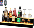 MESAlLUP Acrylic 30 Inch 2 Tier High Light LED Liquor Bottle Display Shelf with Remote Control, Mulit Color Lighting for Home Mini Bars, Restaurants, Party, 2 Year Warranty(Without Power Bank)