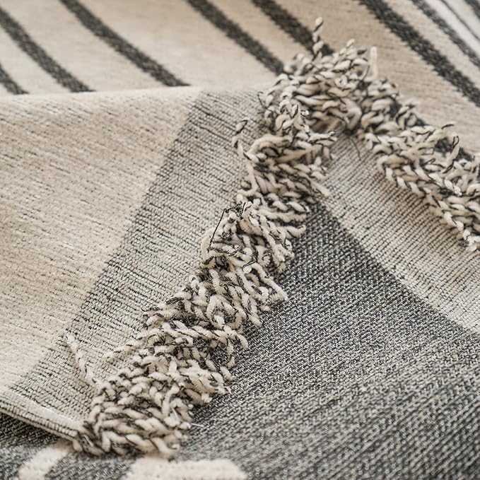 STACYPIK Stylish Striped Sofa Cover for Dogs, Non-Slip Boho Couch Cover for Sectional, Pet-Friendly Furniture Covers for 2 Cushion Couch, Abstract Jacquard Loveaseat Cover Sofa Throw Blanket-71x118IN