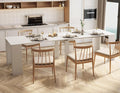 KEIKI 20"-118.5" L Extendable Foldable Dining Room Table for 1-10 People, Wood Multifunctional Rectangle Expandable Console Kitchen Living Meeting Room Furniture, 6 Tabletop Length Options, White