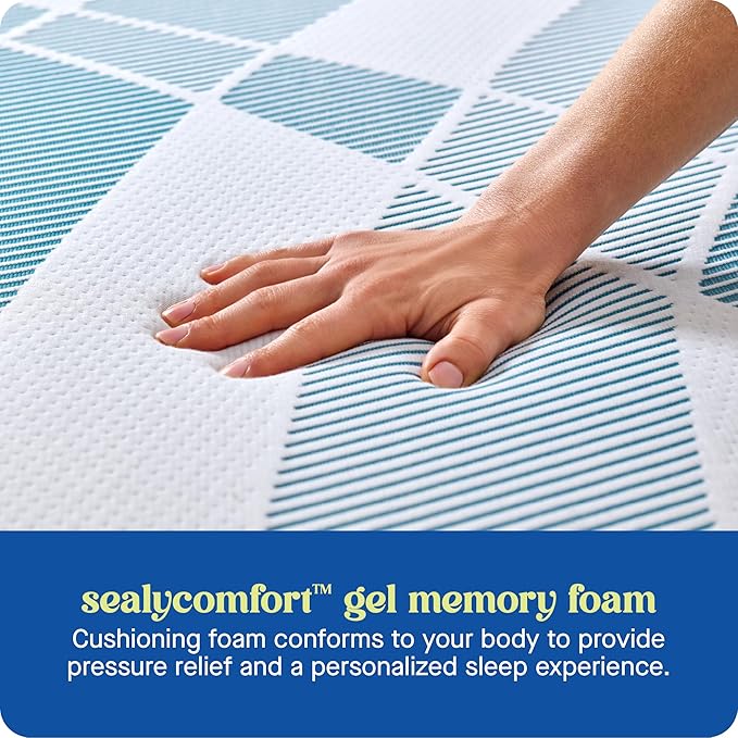 Sealy Dreamlife 14” Foam Mattress-in-a-Box, California King, SealyComfort Gel Memory Foam, SealySupport Transition Foam, Machine Washable Cover