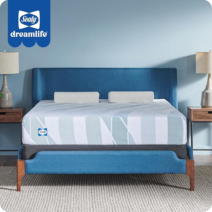 Sealy Dreamlife 10” Foam Mattress-in-a-Box, Queen, SealyComfort Gel Memory Foam, Surface-Guard Technology, 10 Year Limited Warranty, Made in The USA