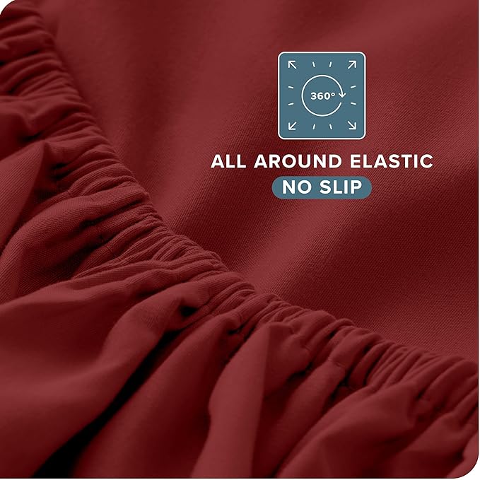 Bare Home King Sheet Set - 1800 Ultra-Soft Microfiber King Bed Sheets - Double Brushed - Deep Pockets - Easy Fit - 4 Piece Set - Bed Sheets (King, Rosewood)