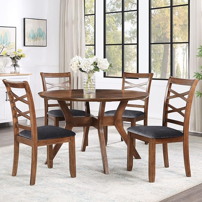 Smiry Velvet Seat Covers for Dining Room Chair Set of 6, Stretch Fit Removable Washable Chair Seat Cushion Protector Slipcovers with Ties, Dark Grey