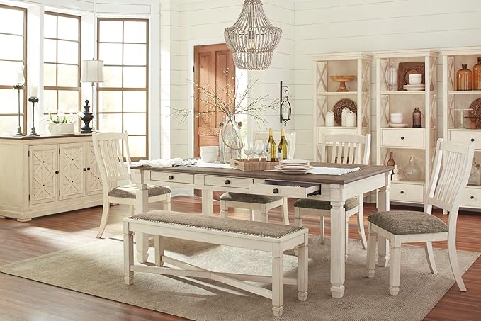Signature Design by Ashley Bolanburg French Country Dining Room Server, Two-tone White & Brown