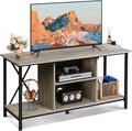 WLIVE TV Stand up to 45 Inch TV, 41" Entertainment Center with Open Storage Shelf for Living Room, Greige