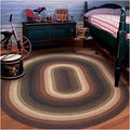 Homespice Prescott Jute Oval Woven Rug 4x6' - Primitive Red and Black Rugs for Bedroom and Living Room