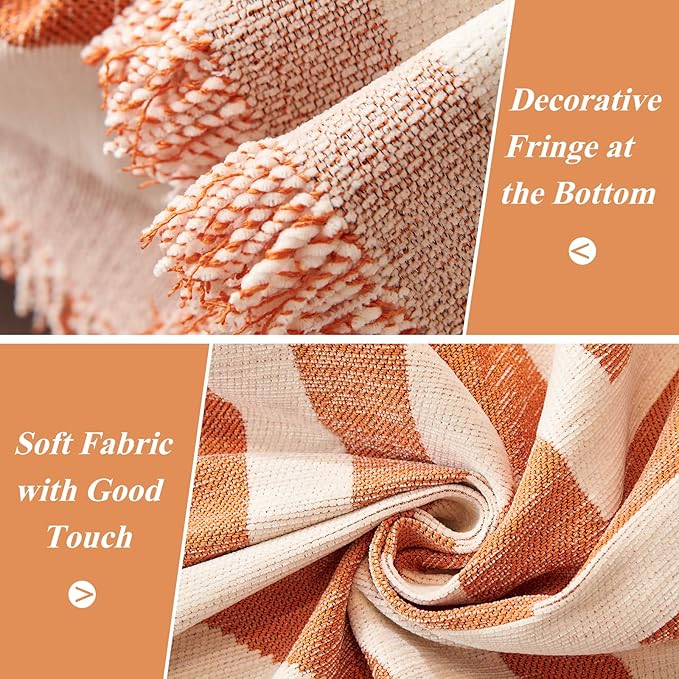 STACYPIK Thick Warm Orange Sofa Cover Armchair Slipcover Boho Geometric Couch Cover for Sectional Sofa Caramel Loveseat Cover Anti-Slip Chenille Couch Protector for 2 Cushion Couch Home Decor-71X102IN