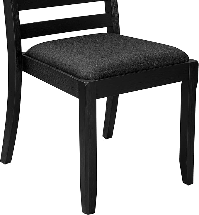 X07X1-B06-24 9-pc Modern Dining Room Table Set a Rectangular Dining Table and 2 wooden Benches and 7 Black Polyester Stackable Chair, 39x120 Inch, Wire Brushed Black