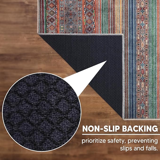 Keen Home Design 2x3 Rug - Machine Washable Entry Rug with Non-Slip Backing, Ideal for Enteryway, Kitchen, Bathroom, Laundry Room - Vintage, Easy Clean, Durable, Low Pile Rug - (2' x 3')