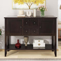 Merax Wood Farmhouse Buffet Table with Storage Shelf, 2 Drawers and Cabinets Buffet Coffee Bar Cabinet for Living Room Dinning Room Kitchen, Espresso