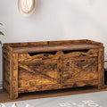 39.4" Storage Chest, Extra Large Storage Trunk with 2 Safety Hinges, Wooden Box Bench, Lift-Top Organizer Chest, Shoe Bench for Entryway, Bedroom, Living Room, Rustic Brown SB04501X